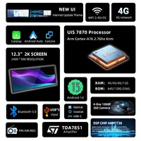 Autoradio Android universel 12,3 pouces Fyt 7870 2K, écran QLED 2400*900, prise en charge de Carplay, caméra 360, 4G DSP GPS FM AM