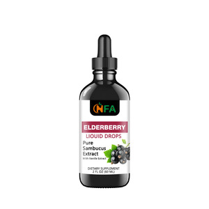 Gouttes liquides de sureau de marque personnalisée adaptées au soutien immunitaire quotidien des femmes et des hommes Teinture à base de plantes Supplément de sureau - Product Image 1