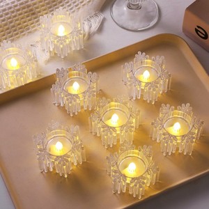<span class=keywords><strong>A</strong></span> forma di fiore LED <span class=keywords><strong>a</strong></span> <span class=keywords><strong>batteria</strong></span> candela con pulsante di controllo per decorazioni per la casa feste natalizie altro materiale autoportante - Product Image 6