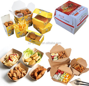 Caja <span class=keywords><strong>de</strong></span> cartón desechable para llevar comida, fiambrera, hamburguesa, pegamento lateral, máquina para pegar - Product Image 3