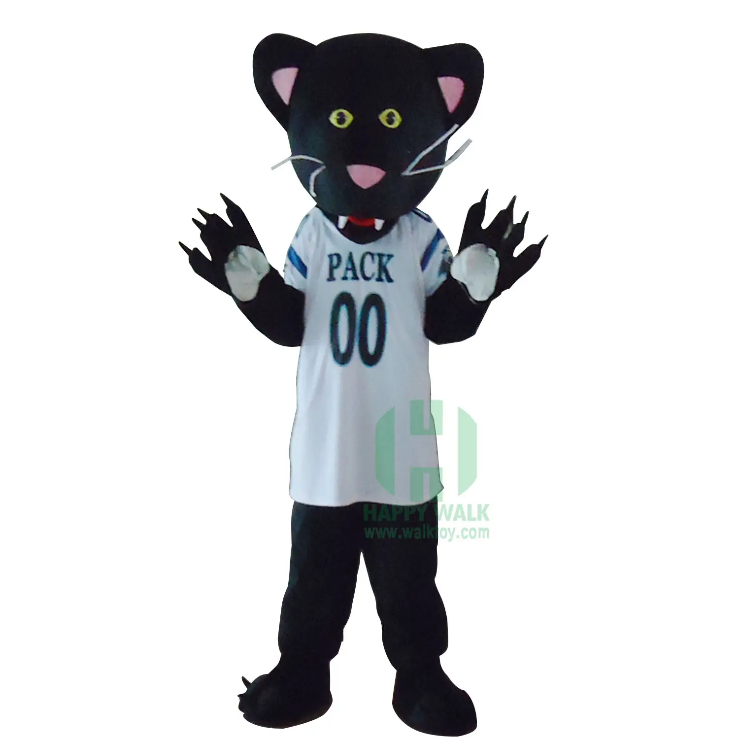 Черная кошка с белой футболкой, высококачественный милый костюм-талисман с животными, мультяшный костюм-талисман для взрослых