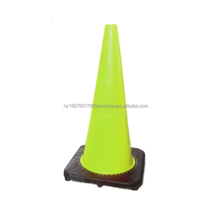 Cône de signalisation routière en PVC durable rouge avec base noire flexible, hauteur 45-75 cm, Wesure S1022, pour le contrôle de la sécurité routière - Product Image 5