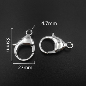 33mm thép không gỉ lớn tôm hùm Claw móc cài ốc vít móc 4.7mm lỗ kích hoạt móc đối với trang sức làm - Product Image 3