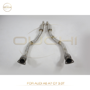 Catback de rendimiento del sistema de escape de acero inoxidable OUCHI para <span class=keywords><strong>Audi</strong></span> <span class=keywords><strong>A6</strong></span> A7 C7 3,0 T segundo tubo con tubo frontal de resonador - Product Image 6