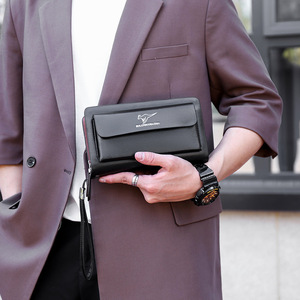 <span class=keywords><strong>Pochette</strong></span> da <span class=keywords><strong>Uomo</strong></span> alla Moda in PU con Doppia Cerniera Borsa Portacellulare di Grande Capacità Vendita all'Ingrosso Transfrontaliera - Product Image 3