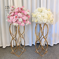 Support de centre de table en métal électroplaqué en forme de pétale, design moderne, marque Hayworth, pour la décoration de table de mariage, banquet ou fête