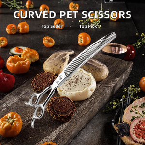 Tijeras curvas de alta calidad de 8,0 pulgadas para perros y mascotas, acero japonés, cizalla curva hacia abajo, acero inoxidable, gran oferta - Product Image 2