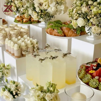 Support à gâteau transparent blanc personnalisé ZKAI pour buffet, pâtisserie, fête ou événement