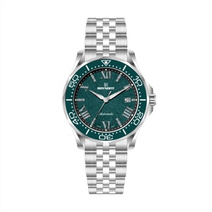Reloj con Esfera con Patrón de Sol en Relieve, Caja de Forma Irregular, Brazalete de Acero Inoxidable Cepillado y Pulido, Movimiento Automático ETA 2824 - Product Image 3