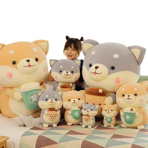 Juguetes de animales de peluche personalizados almohada de peluche Husky almohada de perro suave muñeca bonita de peluche para niños