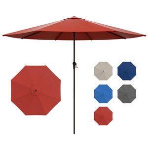 11ft Patio Market Umbrella 8 Ribs Outdoor <b>Table</b> Umbrella with Crank Lift UV Resistant Waterproof <b>for</b> Backyard <b>Garden</b> - Product Image 6