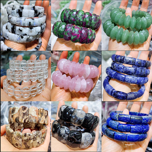 กำไลข้อมือ<span class=keywords><strong>พลอย</strong></span>ผสมธรรมชาติ ลูกปัดคริสตัลแบนแบบเรียงแถว ขายส่ง เครื่องประดับพลังงานแฟชั่นสำหรับผู้หญิง - Product Image 6