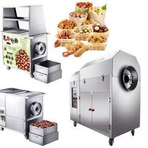 Sunflower seed point plant roasted beans make spice cashew nut production processing equipement roasting roaster frying machine