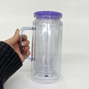 USA Warehouse 12oz 16oz <b>Snowglobe</b> Plastic Mug with Hole and Plug 12 oz 16 oz Double Walled Pre Drilled Acrylic Colorful Tumbler - Product Image 4