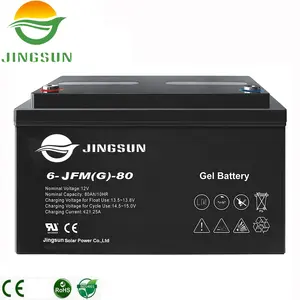 Jingsun precio razonable batería de plomo ácido recargable solar sellado batería de gel 12V 80ah