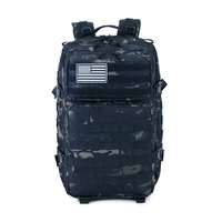 Sac à dos tactique vintage unisexe 45L grande capacité en Oxford, camouflage, plusieurs compartiments, polyester imperméable, détachable