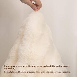 Tapis en velours bulle imitation fourrure de <span class=keywords><strong>lapin</strong></span> couleur crème style français, doux et agréable pour la peau, couverture de canapé pour salon, chambre et bureau - Product Image 4
