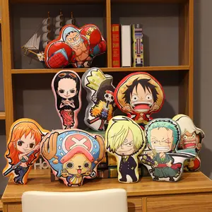 Wholesale Creative One Pieced Throw Pillow Plush Toy Cartoon & Anime Peripherals Luffy Zoro Chopper Kids Holiday Gifts
