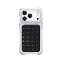 Support de téléphone portable imperméable et portable, antidérapant, en silicone véritable, avec aspiration magnétique, support de téléphone flexible à aspiration magnétique pour miroir