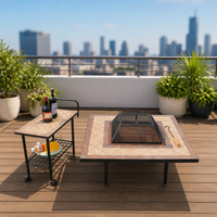 Table de loisirs extérieure moderne grande mosaïque BBQ foyer fer ensembles de jardin pour ferme hôtels parcs