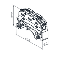 Fast FKS-421 Universeller Kompakter Kupferkontakt PA-Gehäuse 1P 32A 12V Stromanschlussklemme zum Verbinden von Ein-zu-Ein-Leitern