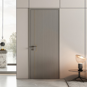Porte intérieure moderne en WPC blanc, étanche, pour chambre à coucher, sans peinture, certifiée CE, garantie 5 ans, cadre de porte en PVC, vente directe - Product Image 6