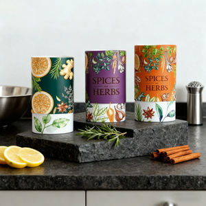 Tubo De Papel Biodegradável Para Armazenamento De Especiarias | Eco-Friendly Zero Plastic Herb Embalagem Cilindro com Design Personalizado & Tampa Hermética - Product Image 5