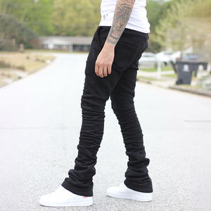 Celana Jogger Katun Tebal Custom Grosir YSJY, Celana Olahraga <span class=keywords><strong>Skinny</strong></span> Stacked Baggy untuk Pria - Product Image 5