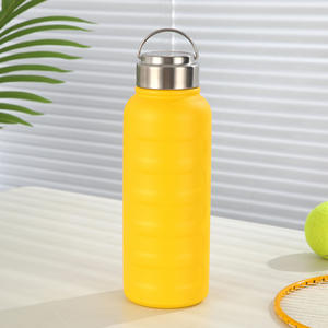 Logo personnalisé 750ml 1000ml Tasse en acier inoxydable 304 à double paroi Bouteille d'eau de sport de grande capacité avec poignée - Product Image 5