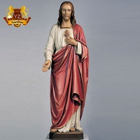 Statue artisanale décoratif en fibre de verre, résine, taille de vie, bénédiction, du cœur sacré de jésus, Statue Christ