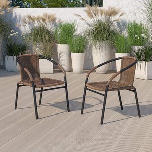 Stackable Wood Rattan Bistro Balcony Wicker <strong>Ratan</strong> Peacock Patio Arm <strong>Chair</strong> Outdoor <strong>Dinning</strong> Dining Cane Rattan <strong>Chair</strong> with Arms - Product Image 5