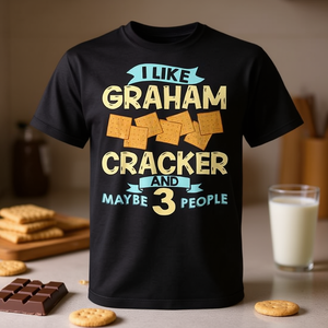 Camiseta Unisex para Adultos, Manga Corta, Cuello Redondo, Promocional, con Diseño de Galleta Graham con Cobertura de Chocolate, Sin Gluten - Product Image 3
