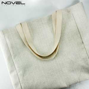 Popular Dye-Sublimation Blank Tote Bags Customized Cotton Linen <b>Handbag</b> <b>Big</b> Size Double-sides Printing Shoulder Bag Shopping Bag - Product Image 5