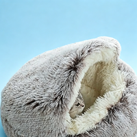 Yue Chong - Vente en gros de lits pour animaux de compagnie professionnels - Lit pour chat semi-fermé en forme de coquille - Chaleur hivernale - Quatre saisons - Personnalisation en peluche