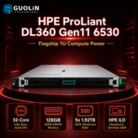 Serveur de stockage HPE ProLiant DL360 Gen11 1U Gold 6530 32C 128G 10GbE 2 ports 5x1.92TB SSD neuf