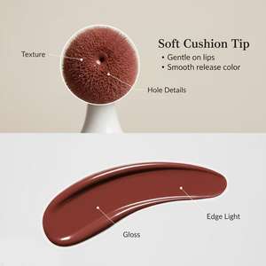 Brillo Labial de Alta Pigmentación, Maquillaje Hidratante, Brillo Labial con Logotipo Personalizado, Brillo Labial Vegano Brillante - Product Image 3