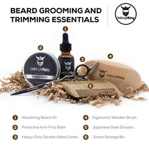 Gran venta de Amazon, kit de crecimiento de <span class=keywords><strong>barba</strong></span> de aceite orgánico incorporado para hombres, kit de aseo de <span class=keywords><strong>barba</strong></span> premium - Product Image 5