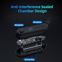 KZ AE01 Bluetooth 5.4 Module Mise à Niveau EarHook pour Écouteurs 2 Broches, Double Microphones ENC Réduction du Bruit Adaptateur pour Écouteurs Sans Fil