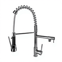 Robinet mélangeur de cuisine moderne en laiton chromé avec cartouche céramique polie à ressort, eau chaude et froide, 3 ans de garantie MCBKRPDIO