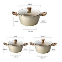 Ensemble de 3 casseroles en pierre Maifan antiadhésives, grande capacité, compatibles induction, ustensiles de cuisine, vente en gros
