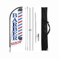Drapeau de barbier personnalisé de haute qualité pour les promotions d'événements commerciaux en plein air et les drapeaux et bannières promotionnels de salon de coiffure