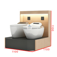 Présentoir autoportant moderne en métal et bois, personnalisable avec logo, pour lavabo de salle de bain, anti-rouille, pour la vente au détail