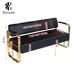 Silla Larga de Acero Inoxidable para Hospital o Salón, Tapizada en Cuero PU Moderno de Alta Calidad, Mueble de Espera Suave, Duradero y Fácil de Limpiar - Product Image 5