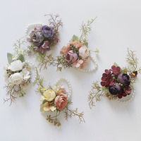 Bunga Kain Buatan Boutonniere Korsase Bunga Berbagai Warna Perlengkapan Studio Foto Perayaan Pernikahan