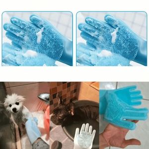 Gants de brossage multifonctionnels en silicone et polyester pour le bain, le shampoing et le toilettage des chiens et des chats - Product Image 3