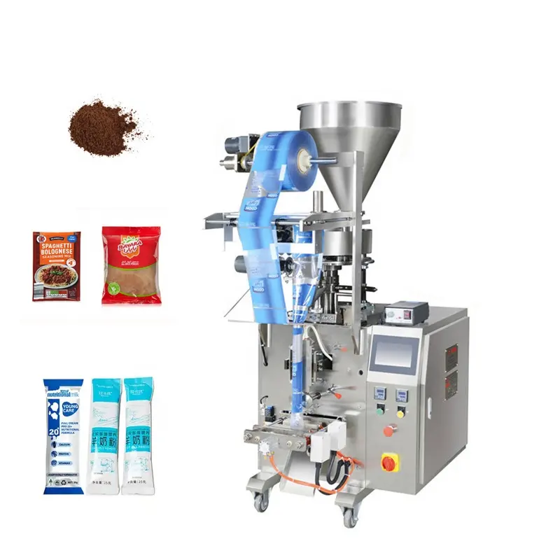 Mesin kemasan tas Sachet bubuk butiran vertikal mesin pengisi biji-bijian partikel kopi