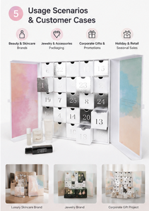 ปฏิทินกระดาษแข็งสีสันสดใสพร้อมลิ้นชักเรียบ 24 ช่อง วัสดุรักษ์โลก โลโก้สั่งทำได้ ของขวัญตามฤดูกาล กล่องปฏิทินนับถอยหลัง - Product Image 5
