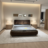 VONLIVA Lit King Size en Bois Design Moderne à Prix Abordable, Mobilier d'Hôtel, Décoration Intérieure, Lit Double Moderne, Lit Complet pour Chambre à Coucher