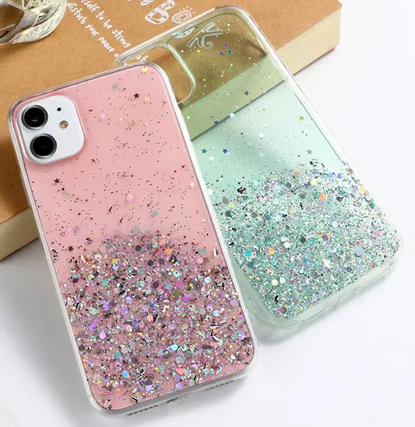 New Fashion Luxury Shockproof TPU Bling Girls Quicksand Glitter Sequins Phone Case For Iphone 11 12 Pro Max XR X/XS max