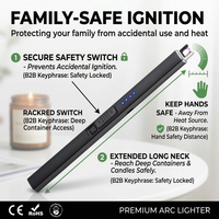 Encendedor Eléctrico Recargable de Arco de Alta Calidad, Resistente al Viento, Recargable por USB Tipo-C, Encendedor de Plasma para Velas, con Logotipo Personalizado